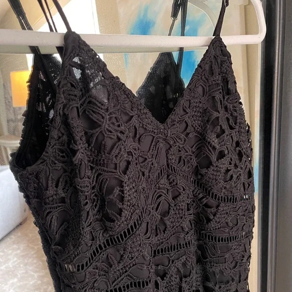 Anthropologie Moon River Black Crochet Lace Dress Size Large - Picture 3 of 9